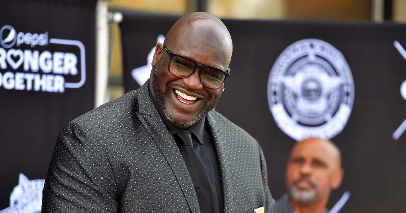 Shaquille O&#039;Neal speaks during a Pepsi 