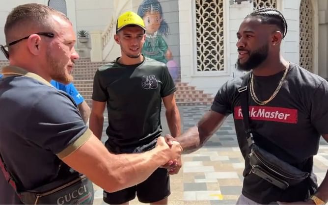 "Such a great ambassador for MMA" - Fans react as fierce rivals Aljamain Sterling and Petr Yan share a wholesome handshake ahead of UFC 280