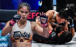 Stamp Fairtex shows continued development of her MMA game against Jihin Radzuan at ONE on Prime Video 2