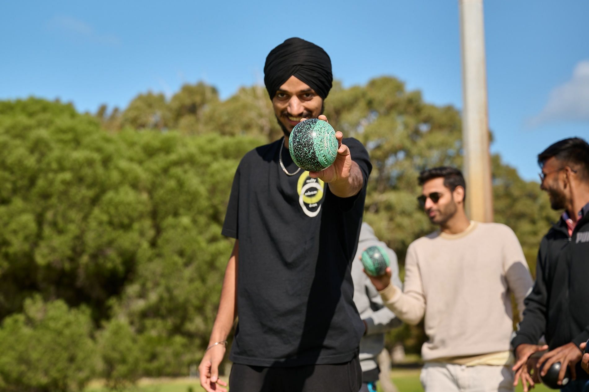 The India left-arm seamer Arshdeep Singh.