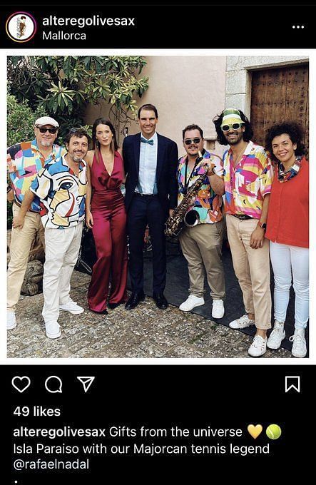 Rafael Nadal se tomó un descanso del Masters de París y regresó a España para ser padrino de boda en la boda de un amigo
