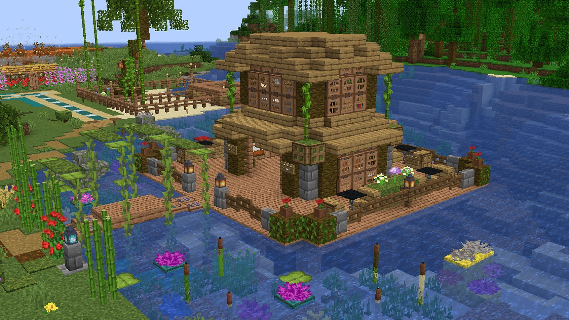 A Tiki bar should make for an excellent place to relax on a beach, river, or even a swamp (Image via u/PineNavigator2222/Reddit)