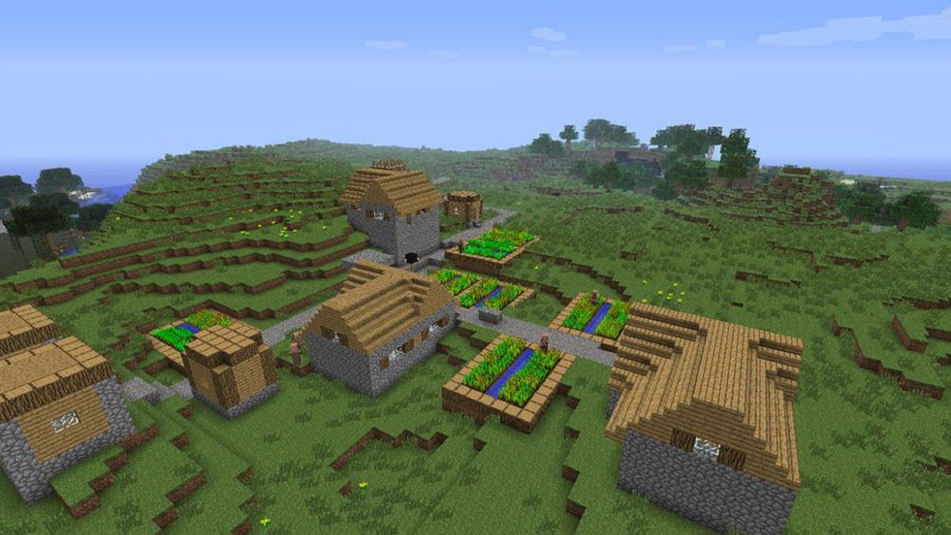 Villages provide several useful features to help new players (Image via Mojang)