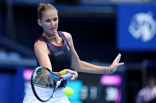 Karolina Pliskova at the 2022 Toray Pan Pacific Open.