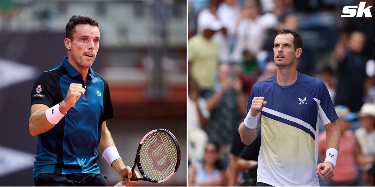 Roberto Bautista Agut (L) and Andy Murray.