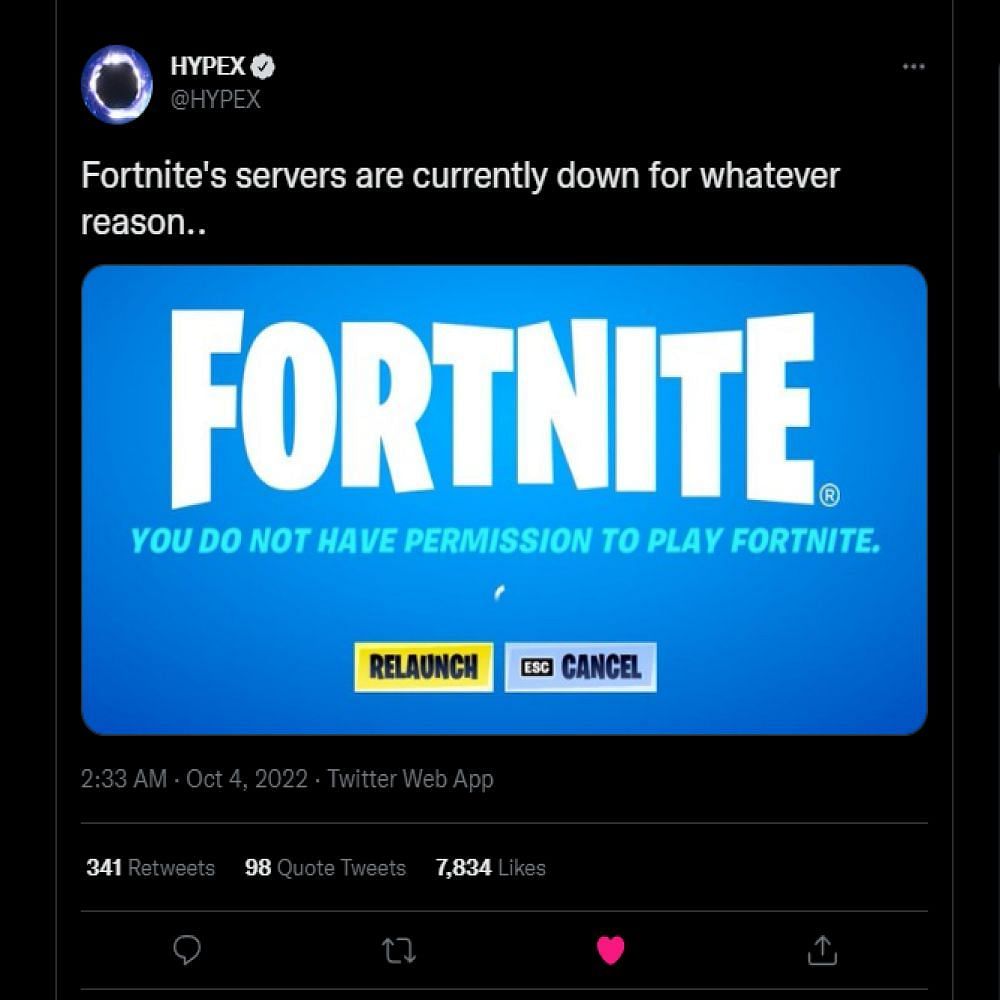 Fortnite Downtime Today October 4 When Will Servers Be Back Up