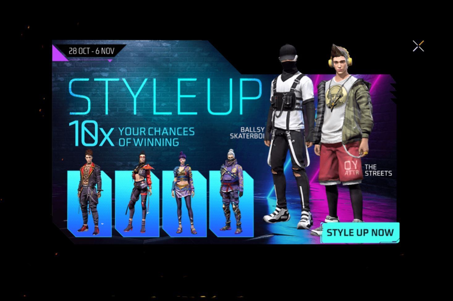 Style Up event began on 28 October 2022 (Image via Garena)