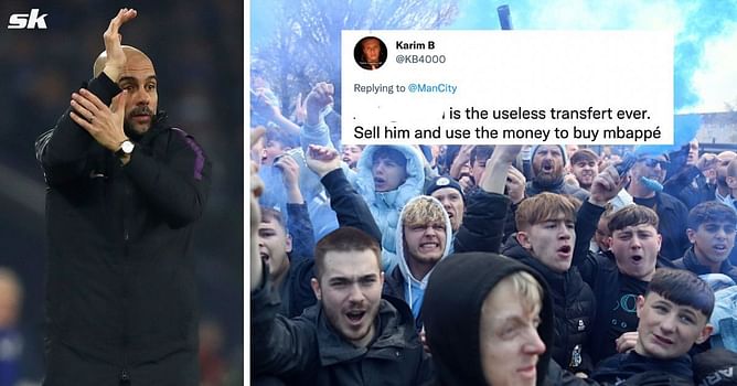 "Most useless transfer ever" "Sell him and use the money to buy Mbappe" - Fans believe Manchester City attacker is 'finished' after disastrous display against Copenhagen