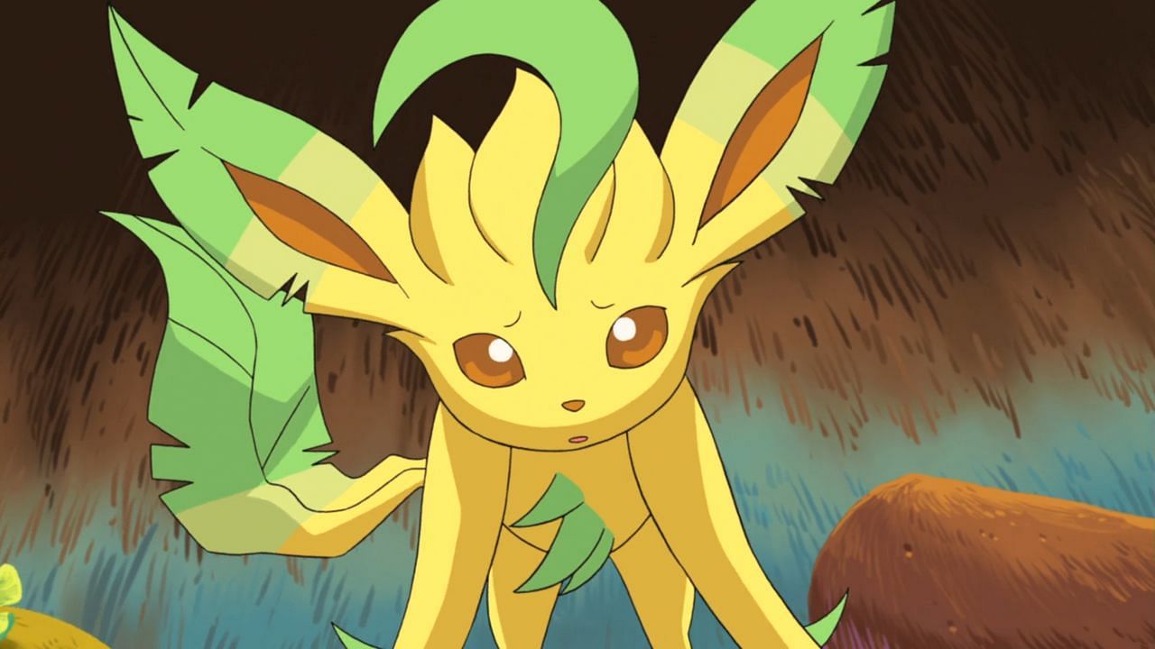 Leafeon as it appears in the anime (Image via The Pokemon Company)