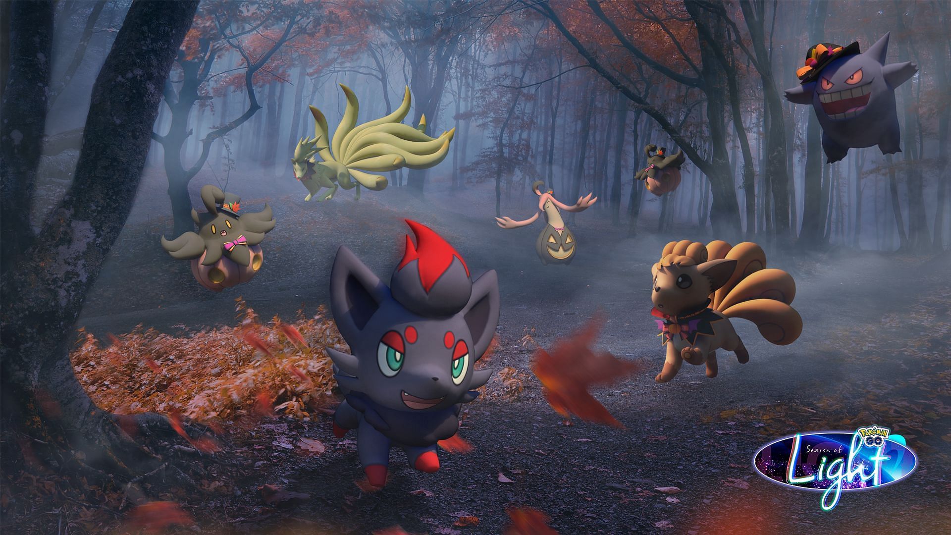 Official artwork showcasing Zorua&#039;s debut in Pokemon GO (Image via Niantic)