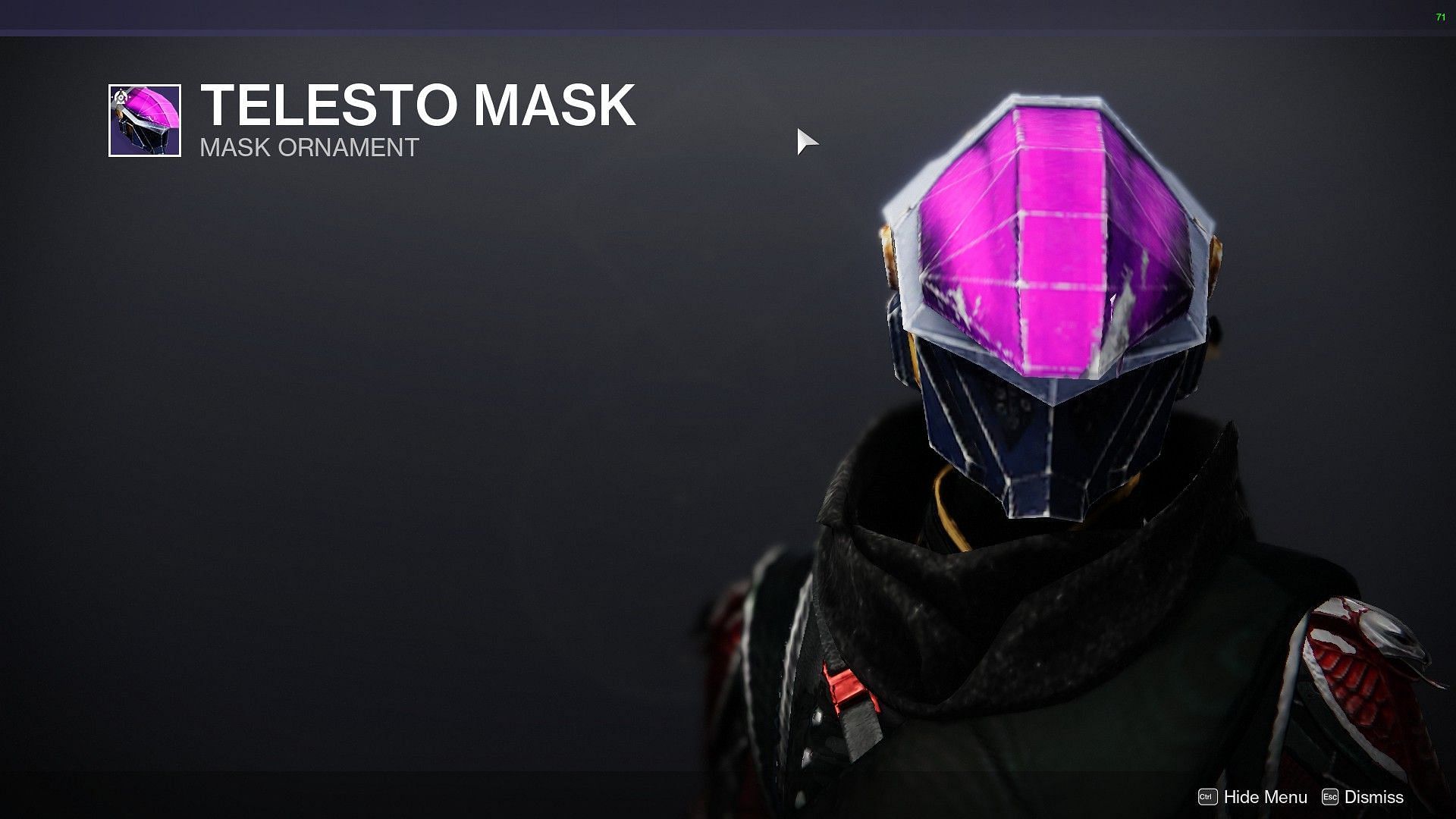 Telesto Mask (Image via Destiny 2)