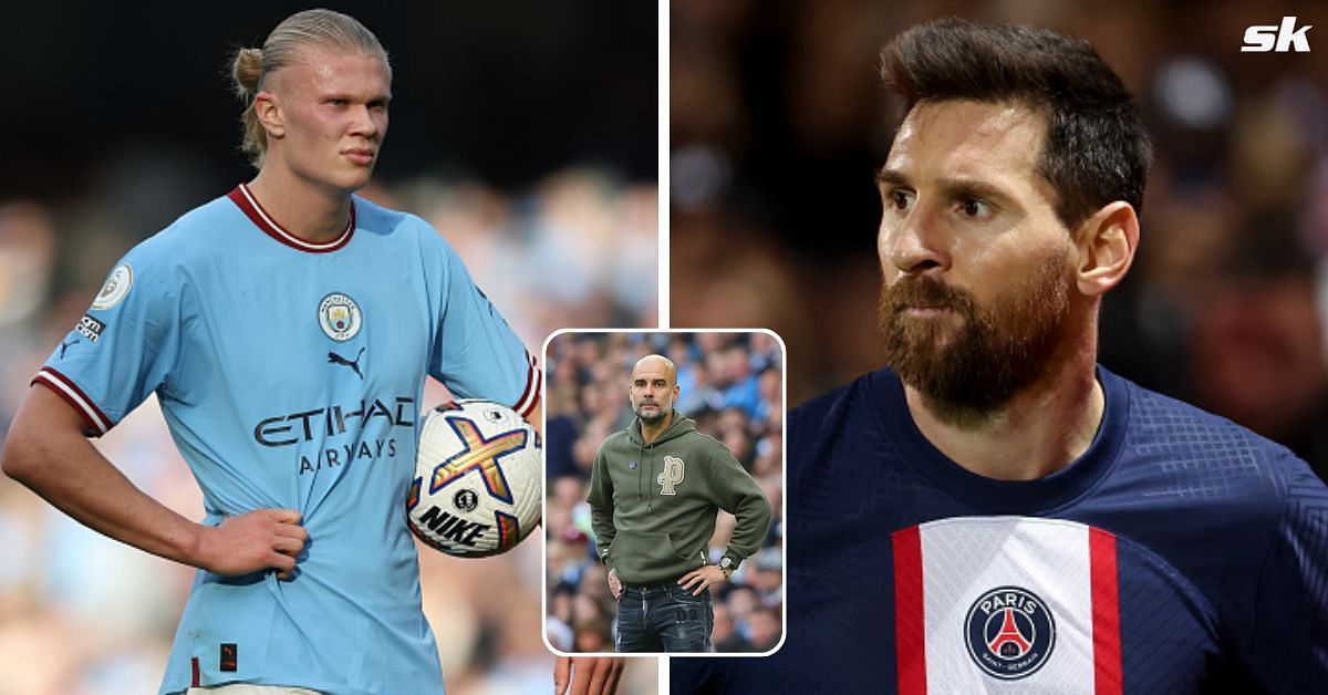 Pep Guardiola name-drops Lionel Messi when asked if Erling Haaland is the most complete striker he
