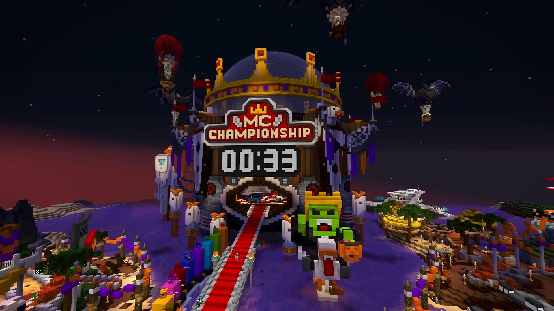 Minecraft Championship 26 had a Halloween theming for the Fall (Image via Mojang)