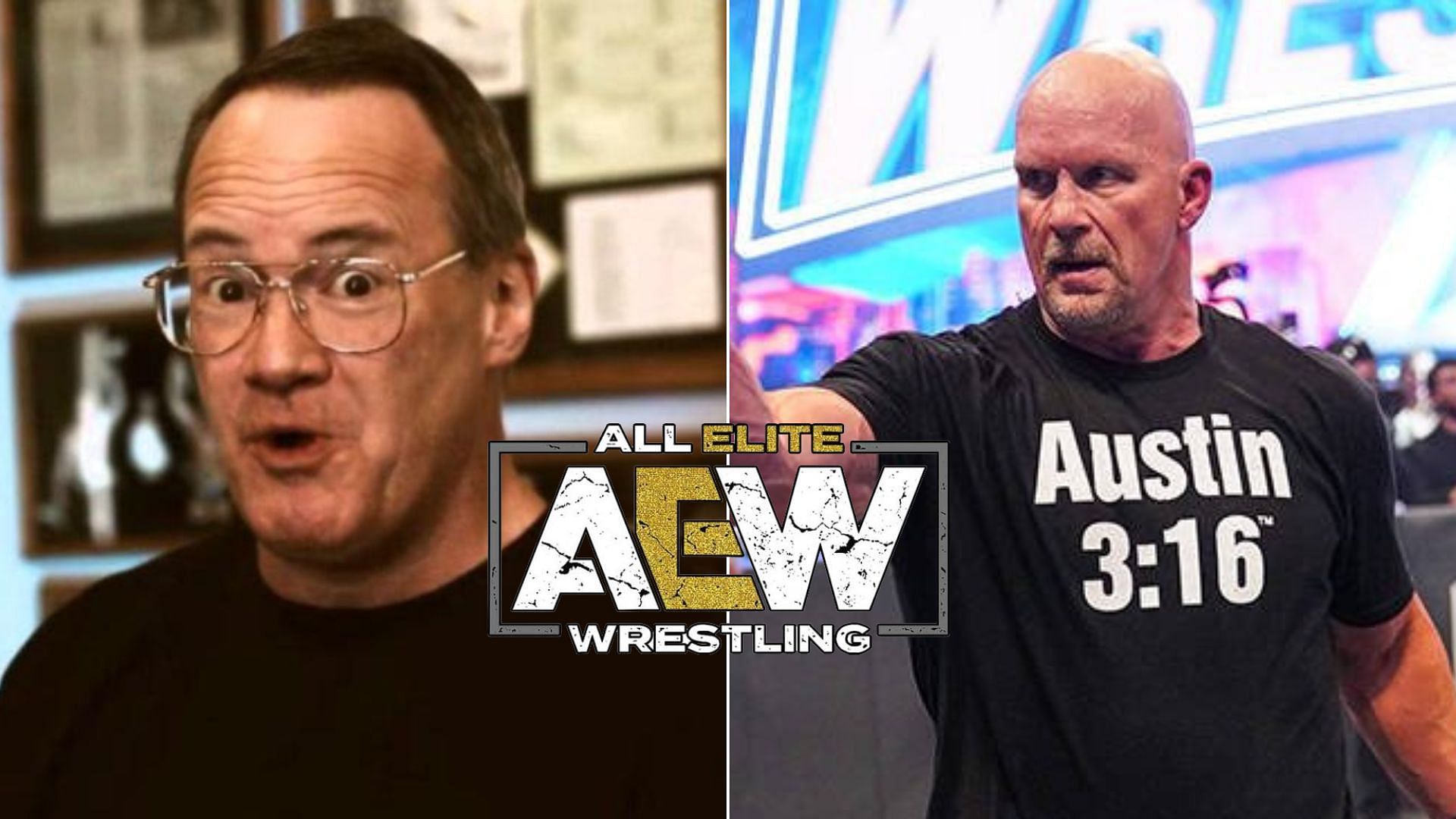 Jim Cornette (left), Steve Austin (right)