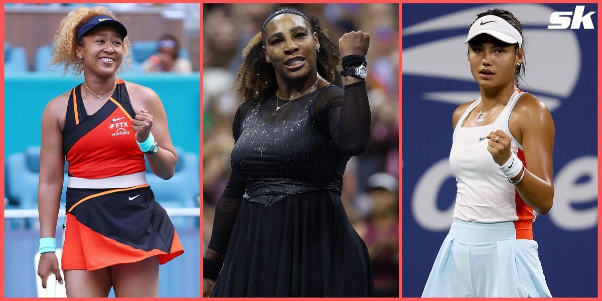 From (L) Naomi Osaka, Serena Williams, and Emma Raducanu.