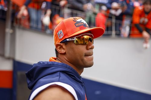 Russell Wilson at the New York Jets v Denver Broncos game