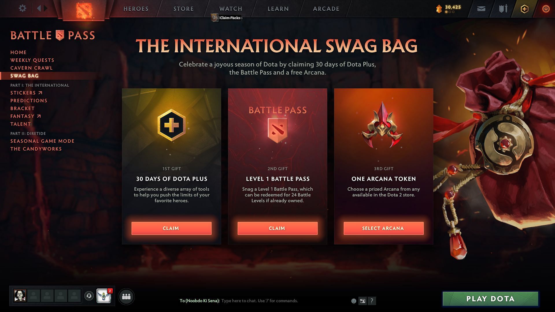 The International 2022 Swag Bag (Image via Valve)