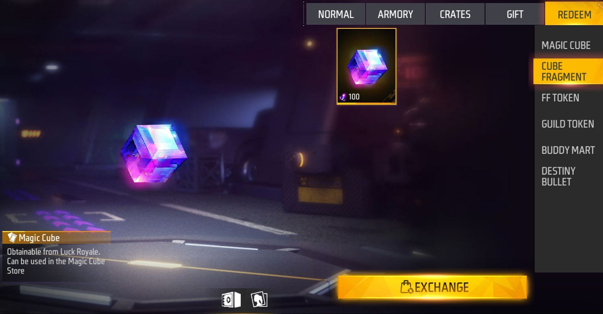 Click on the exchange button and then confirm the same (Image via Garena)