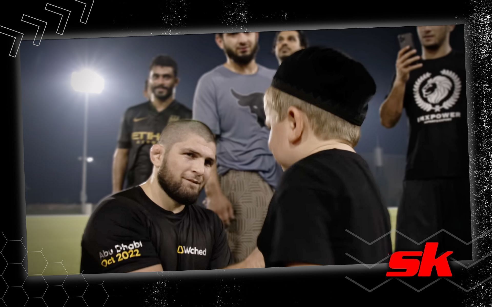 Hasbulla Magomedov accuses Khabib Nurmagomedov of cheating in soccer game. [Image credits: YouTube/ AnatomyOfAFighter]