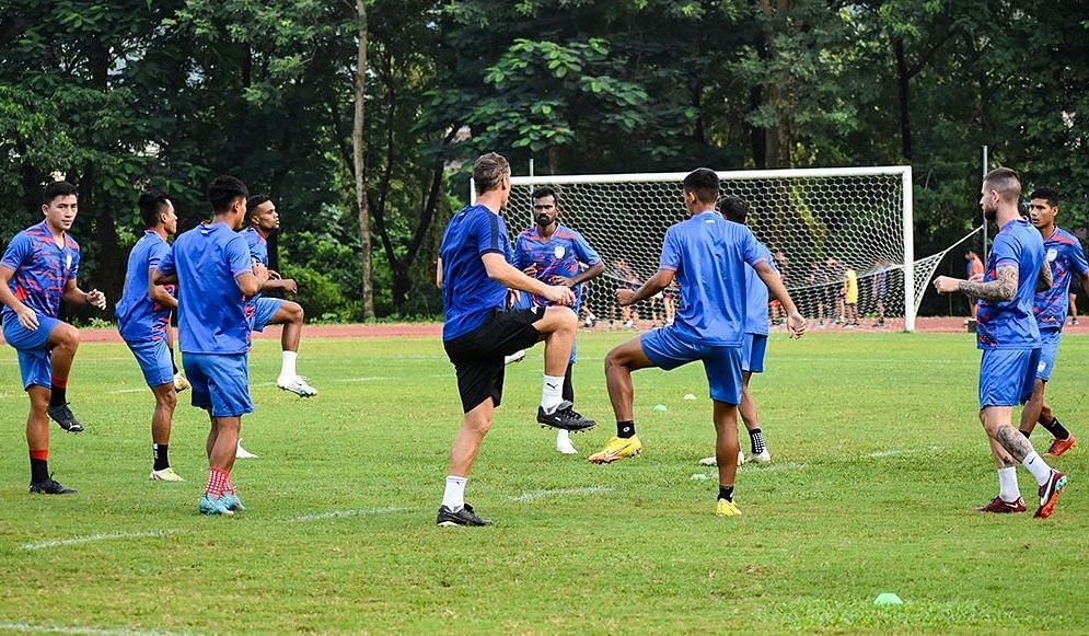NorthEast United FC players training ahead of their camp against Bengaluru FC.