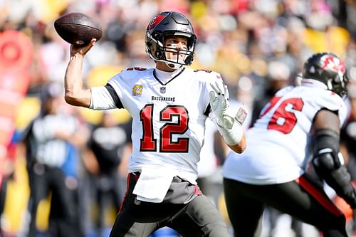 Tom Brady at the Tampa Bay Buccaneers v Pittsburgh Steelers game