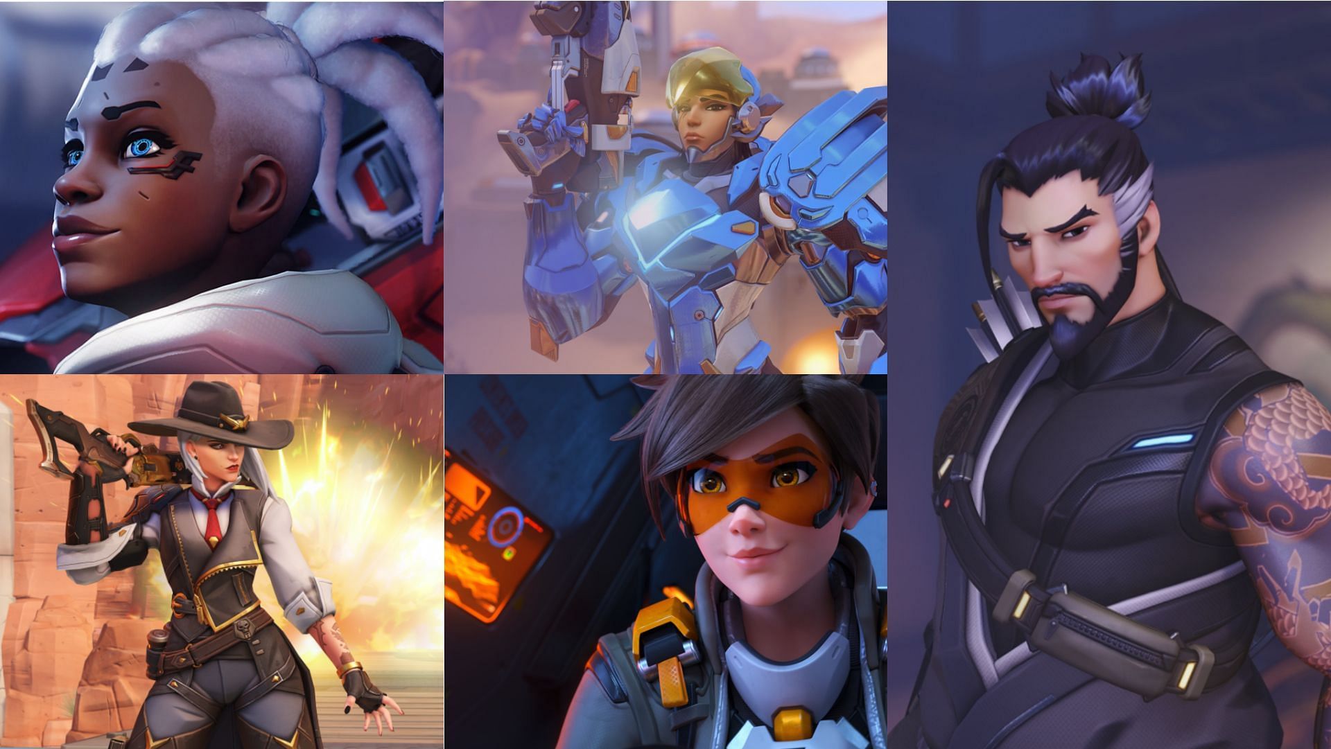 A-Tier Damage Heroes in Overwatch 2 (Images via Blizzard)