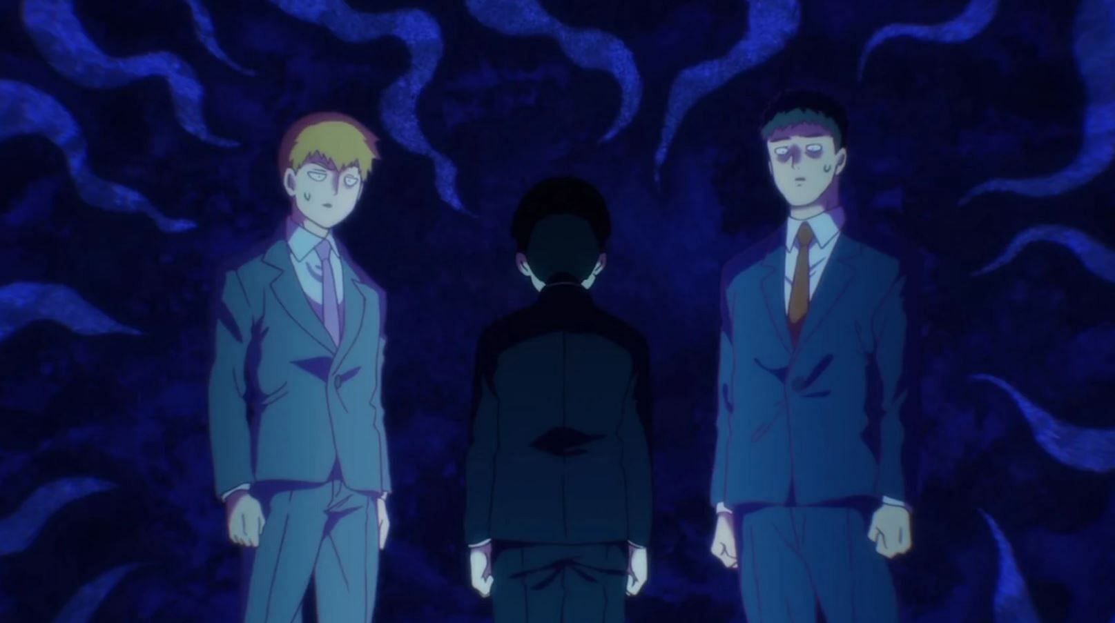 Reigen, Mob, and Serizawa in Mob Psycho 100 III (Image via Bones)