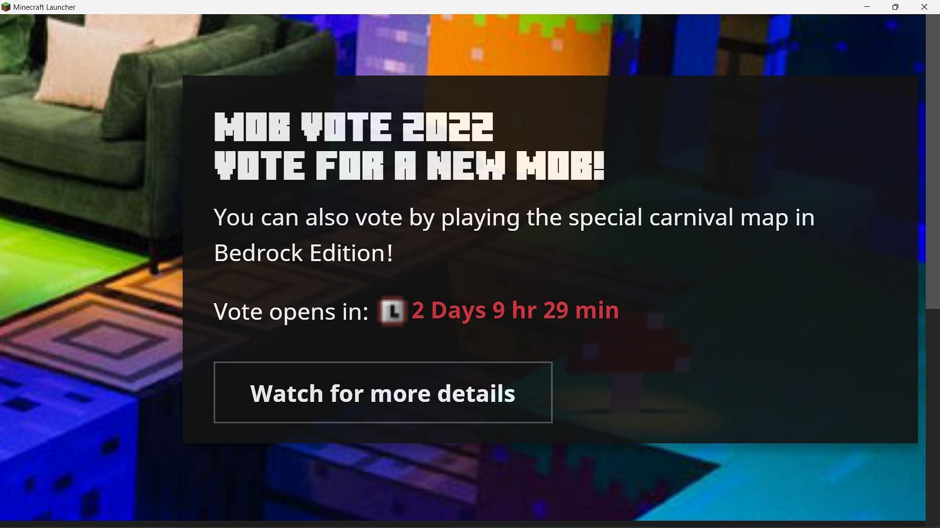 Fans can also vote for their favorite mob by playing a special carnival map inside Minecraft Bedrock Edition (Image via Mojang)