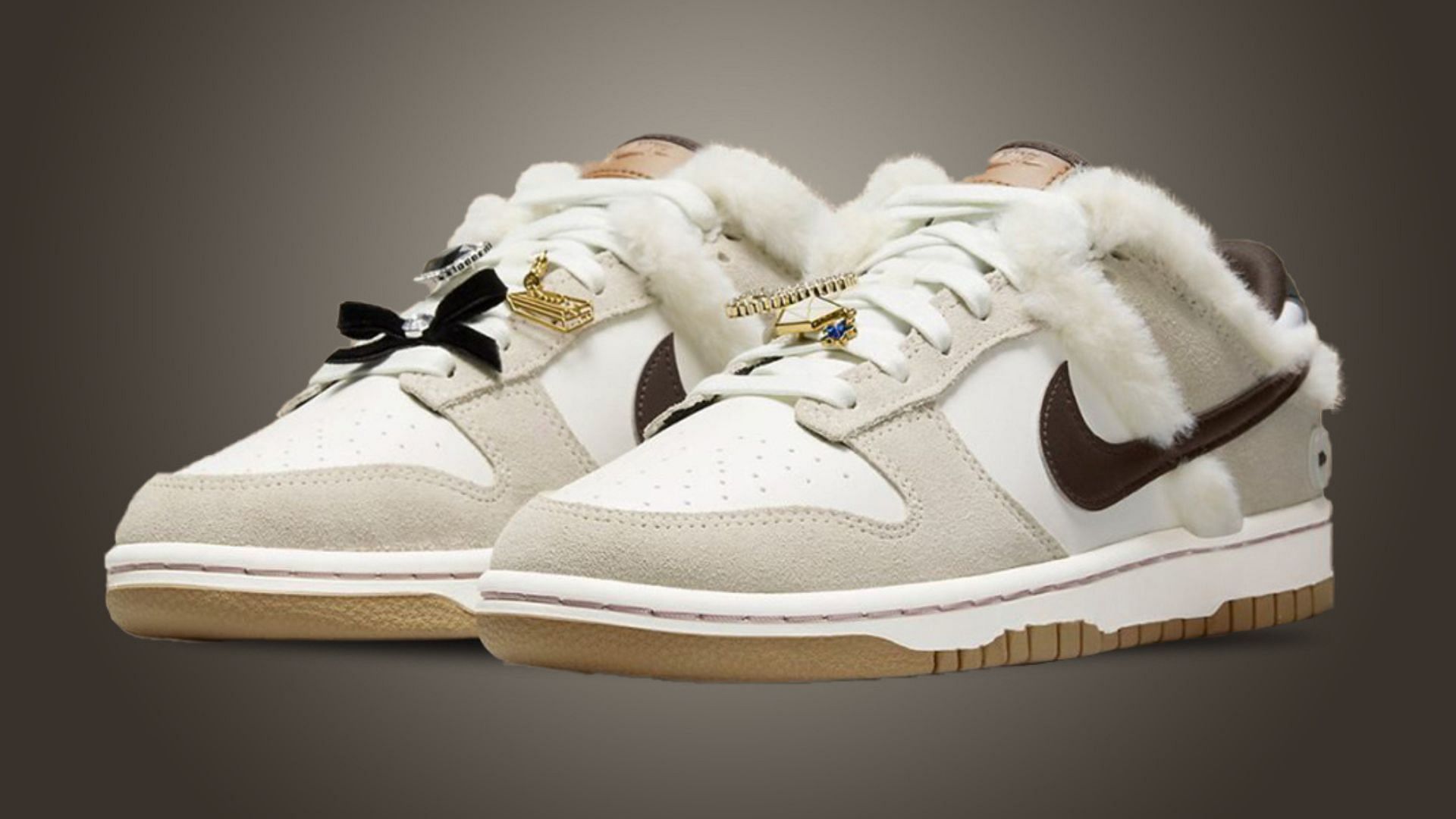 Nike Dunk Low Fur and Bling shoes (Image via Sole Retriever)
