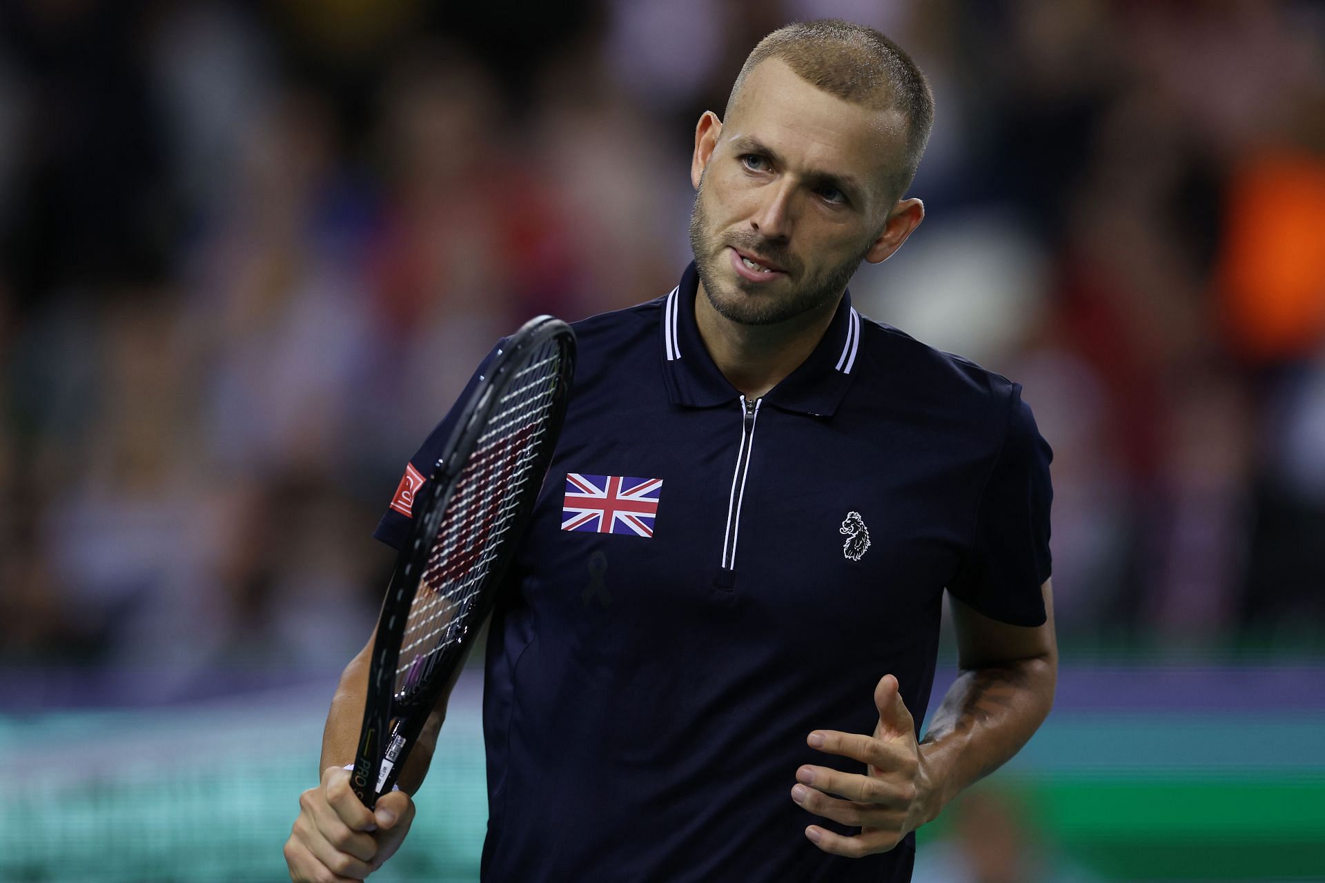 Dan Evans at the 2022 Davis Cup.