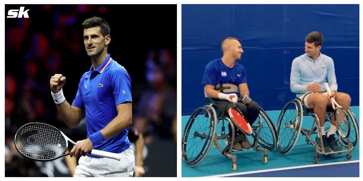 Novak Djokovic and Elay Chayot at the Tel Aviv Open (R)