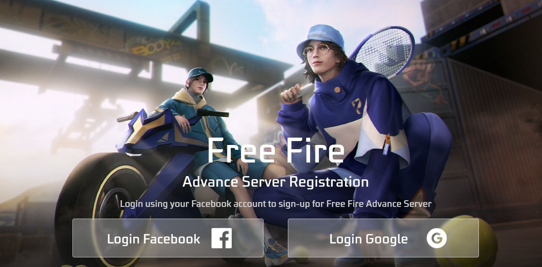 Sign in using the newly created Free Fire account linked to either Facebook or Google (Image via Garena)