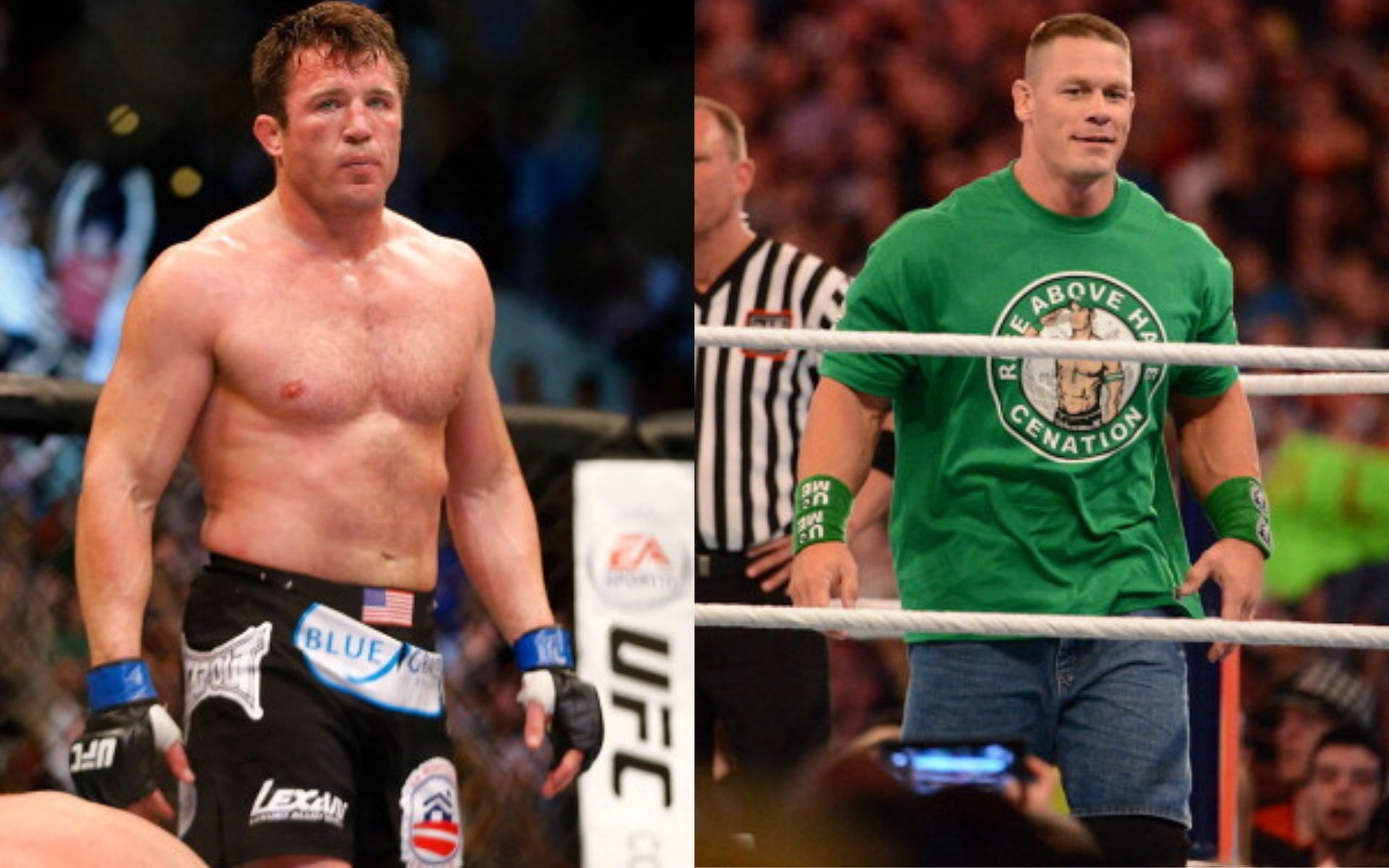 Chael Sonnen (left) and John Cena (right)(Images via Getty)