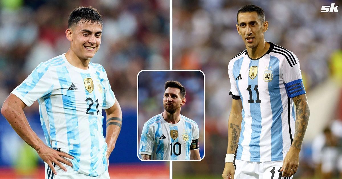Argentina captain Lionel Messi shows support for Paulo Dybala and Angel Di Maria