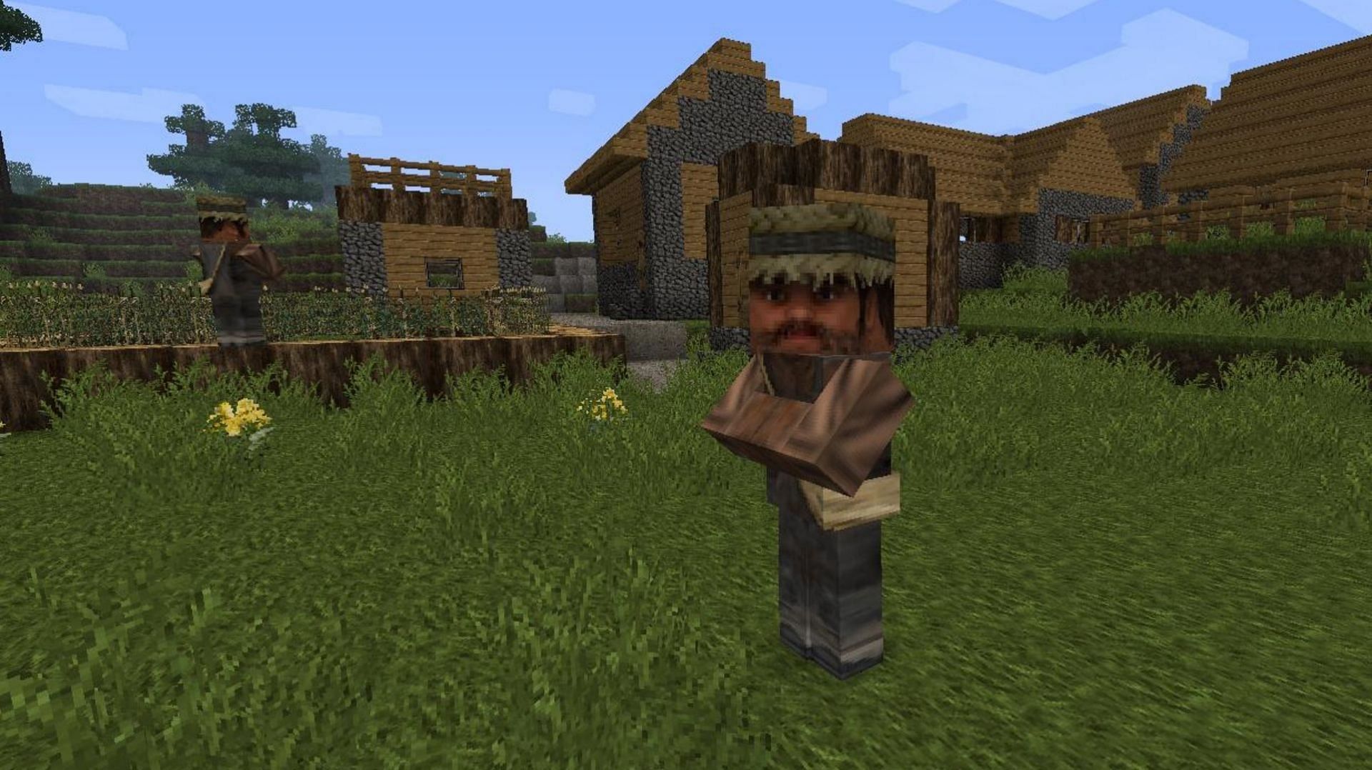 Although this texture pack makes mob textures quite realistic in Minecraft, they can look extremely uncanny (Image via mcpedl.com)