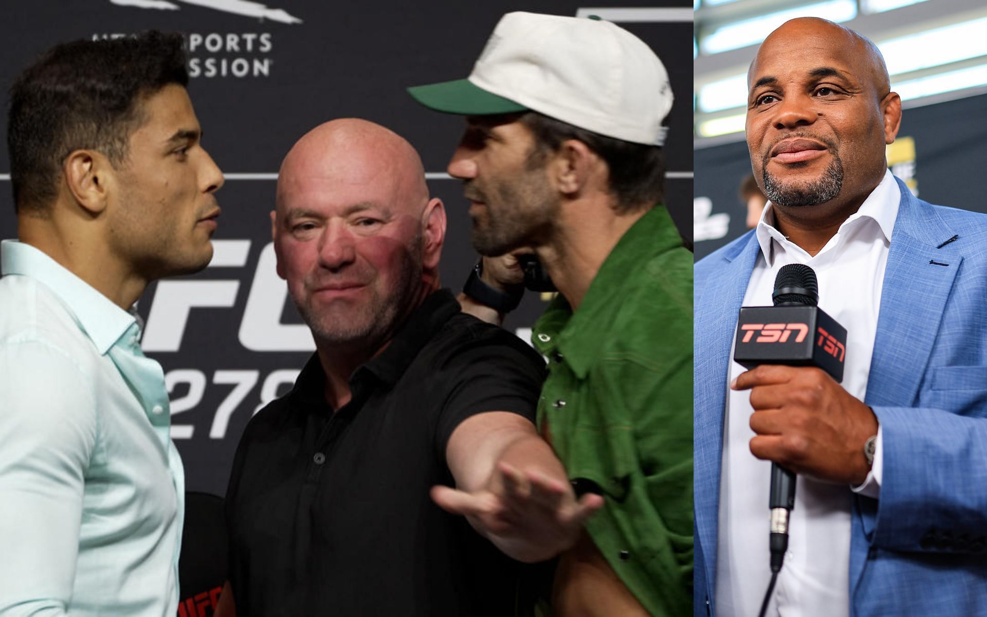 Paulo Costa and Luke Rockhold (left) and Daniel Cormier (right). [Images courtesy: left image from Yahoo and right image from Getty Images]