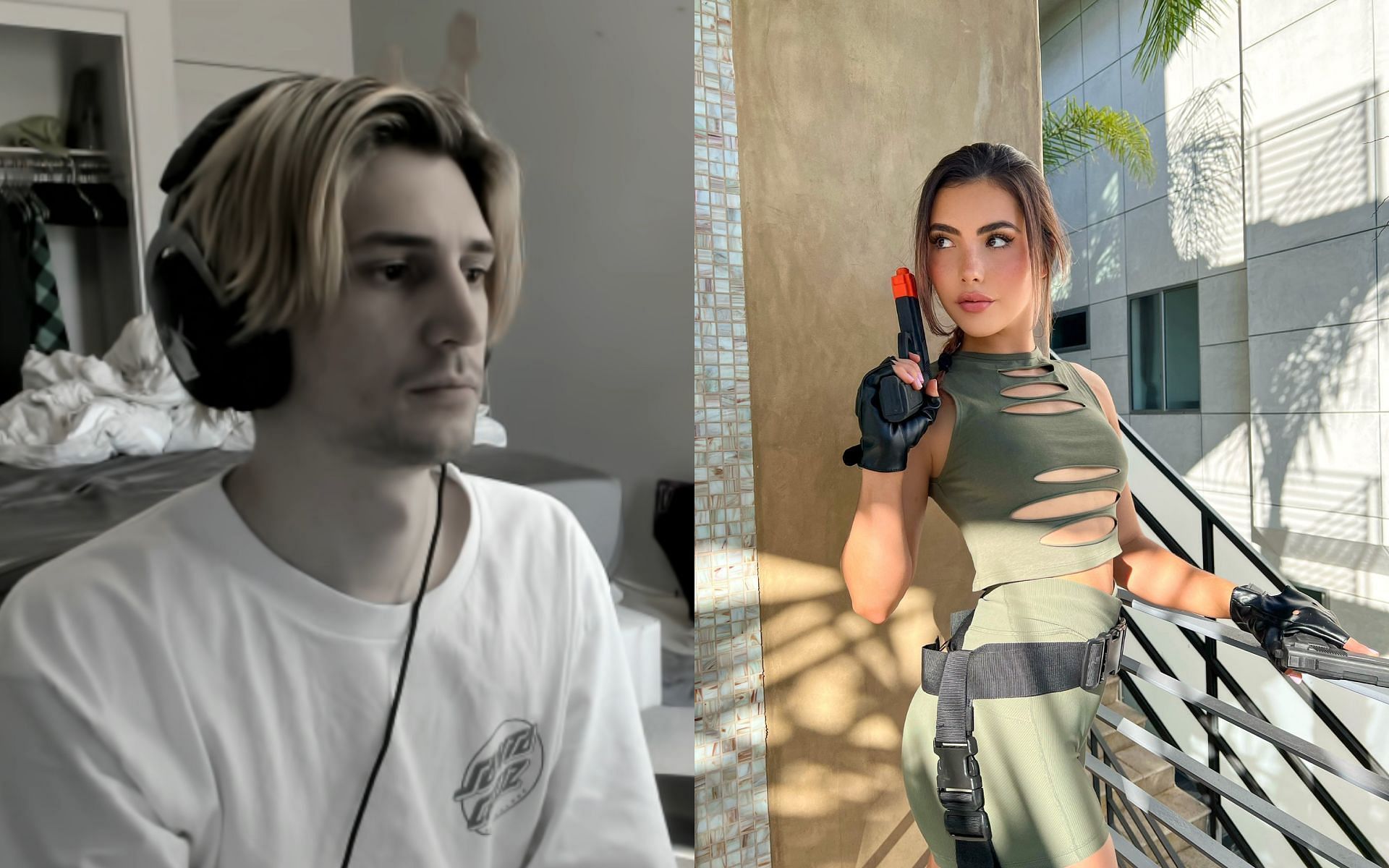 xQc talks about his interaction with Chess star Andrea Botez at TwitchCon 2022 San Diego (Images via xQc and Andrea Botez/Twitch)