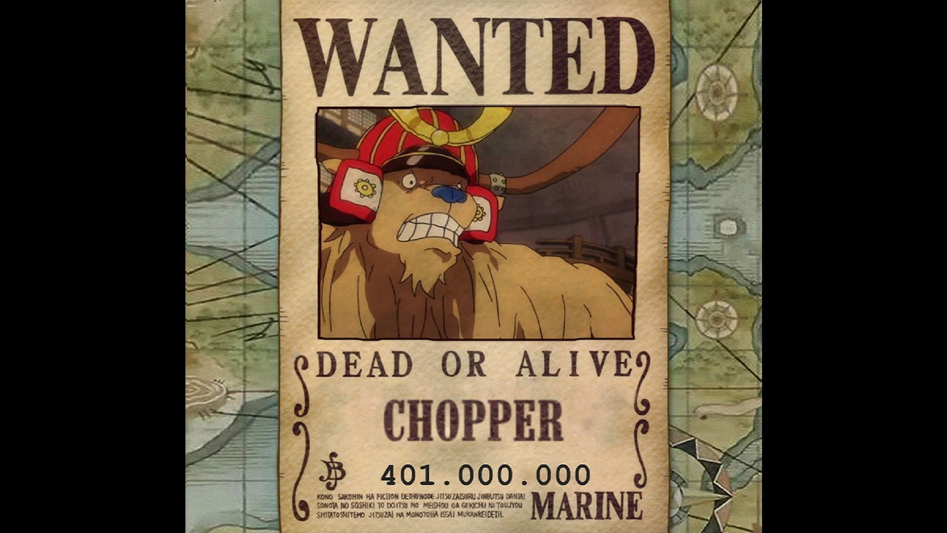 How much will Tony Tony Chopper's bounty cost if it was given