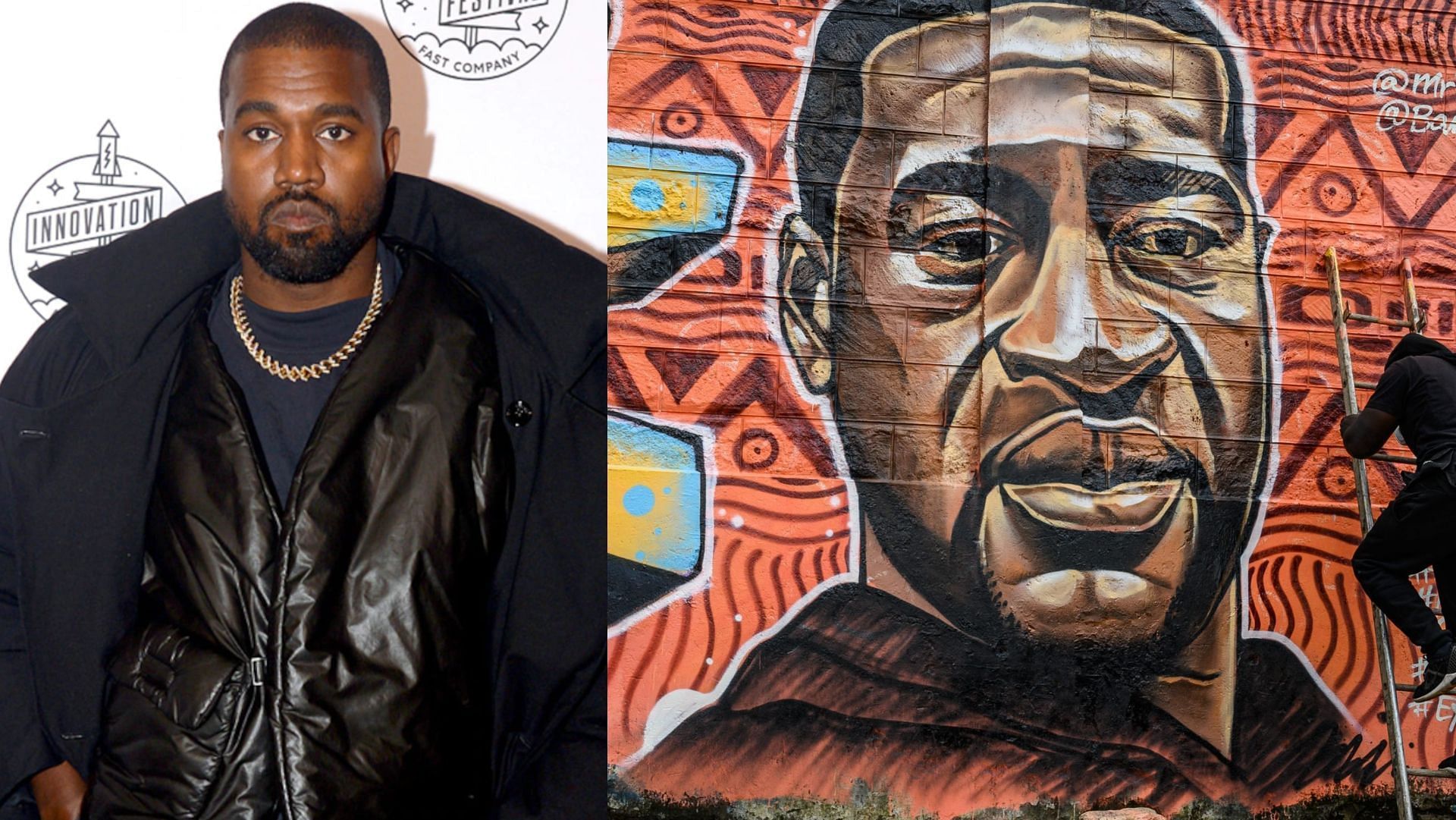 Kanye West has claimed that George Floyd did not die due to police brutality. (Image via Brad Barket/Getty Images, Gordwin Odhiambo/Getty)