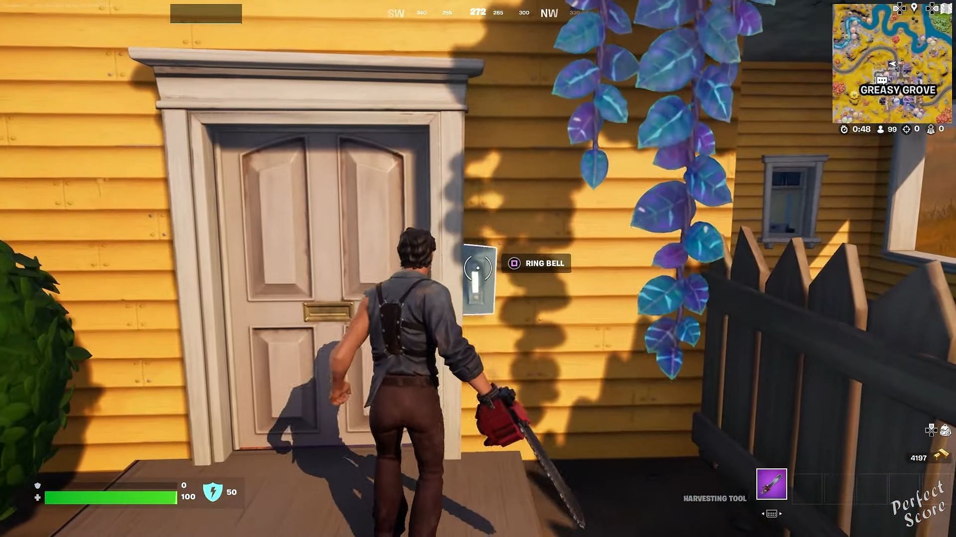 To ring a doorbell until it breaks, simply interact with it multiple times (Image via Epic Games)