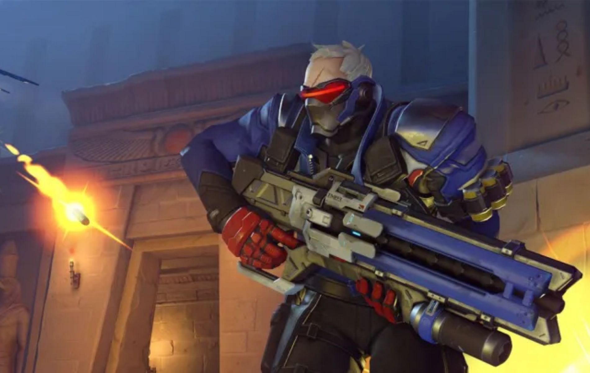 With accuracy, heavy damage, speed, and some healing, Soldier 76 is one of the most balanced heroes (Image via Blizzard Entertainment)