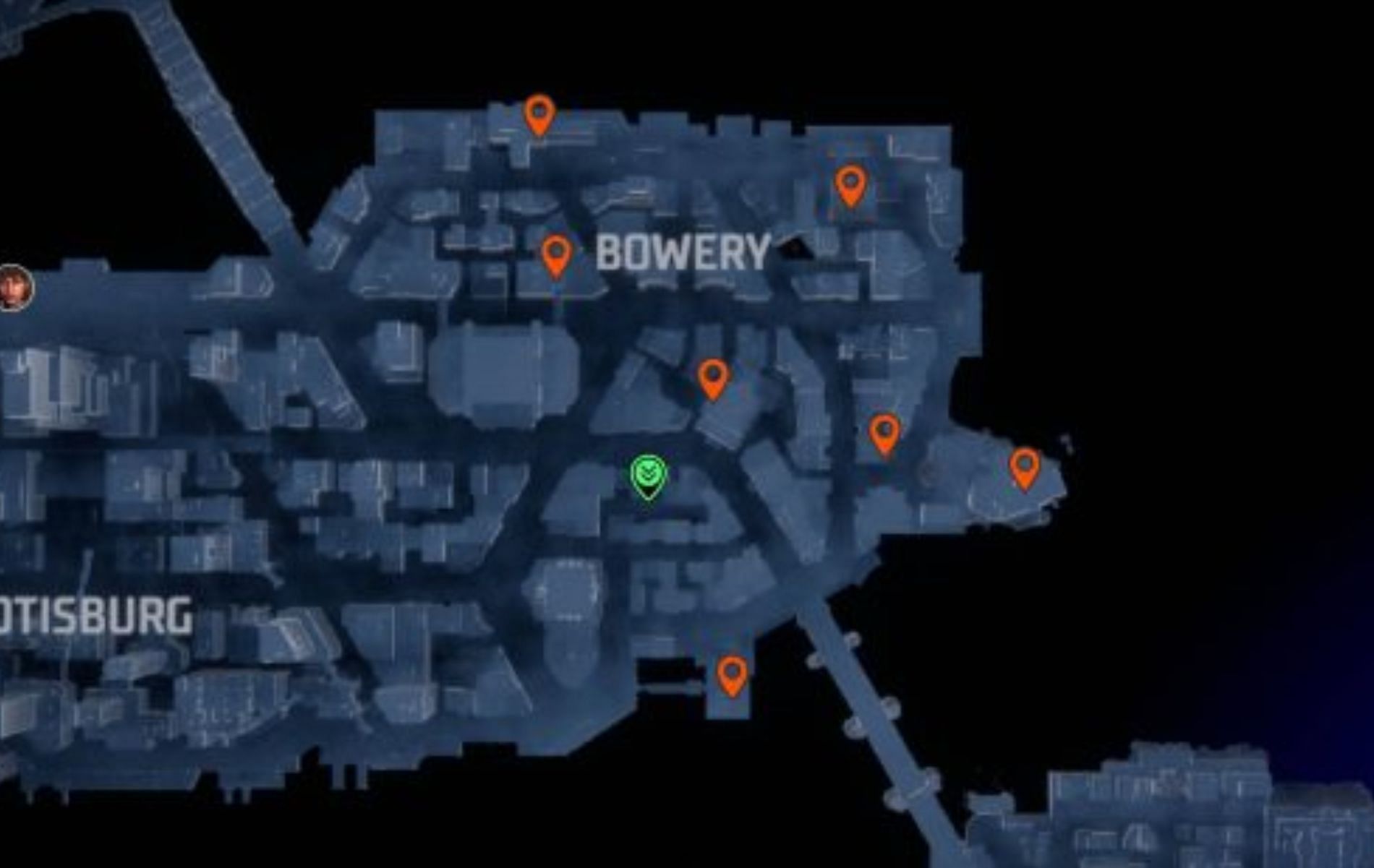 A map of Bowery (image via WB Games)