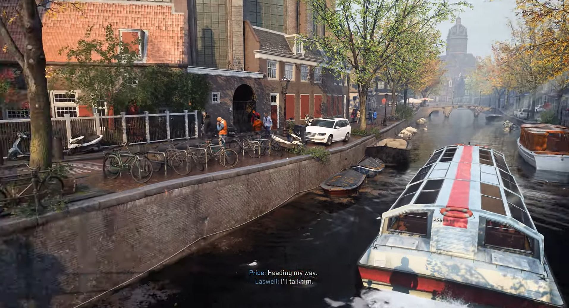 Visuals of Amsterdam in Tradecraft mission (Image via Activision)