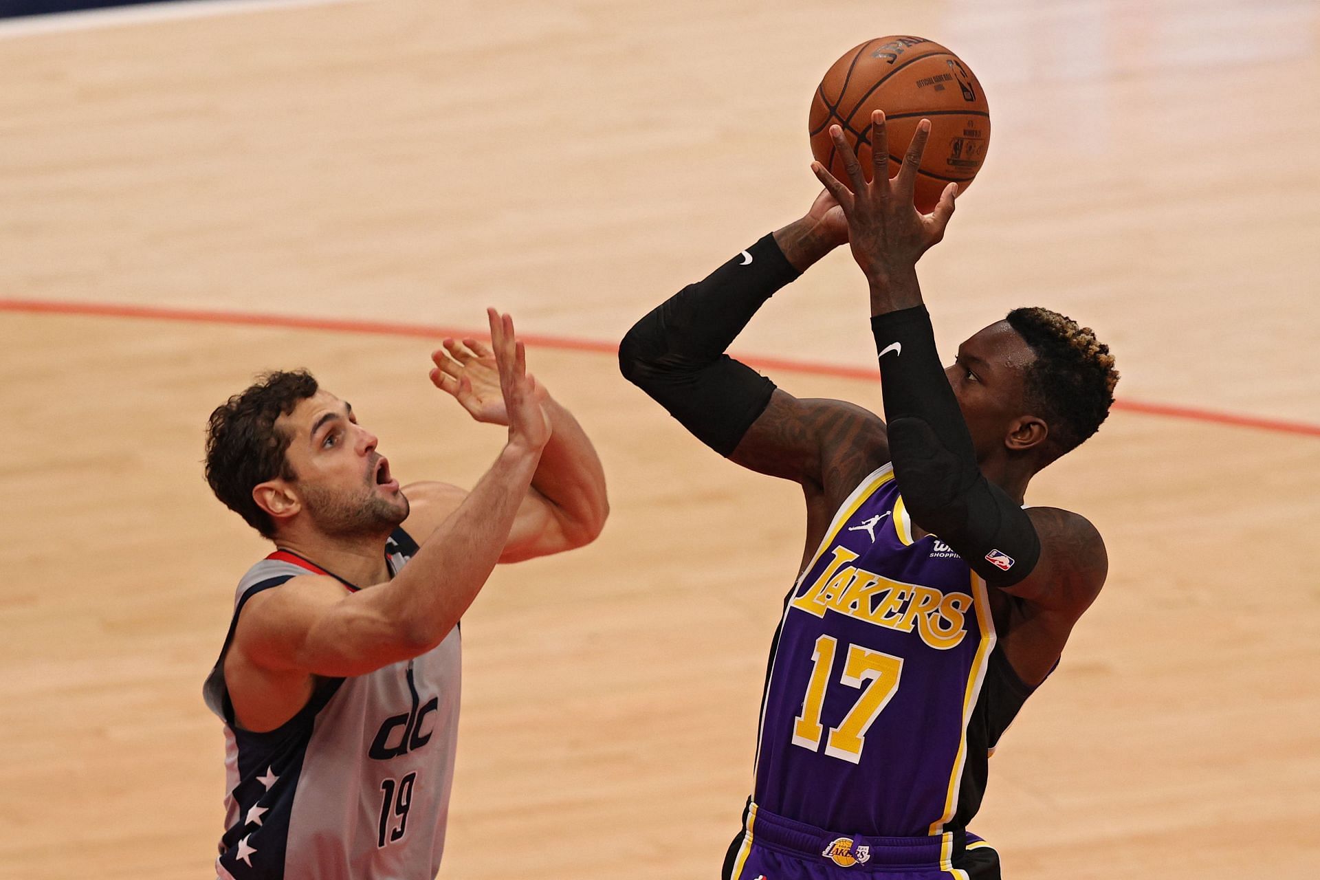 Dennis Schroder returned to the LA Lakers, but will miss the season opener (Image via Getty Images)