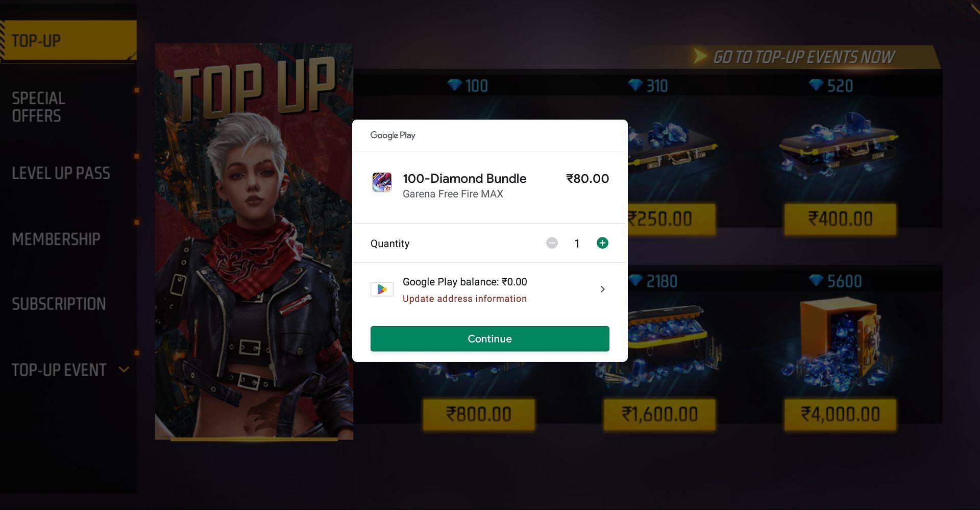 Complete the purchase by using the required payment method (Image via Garena)