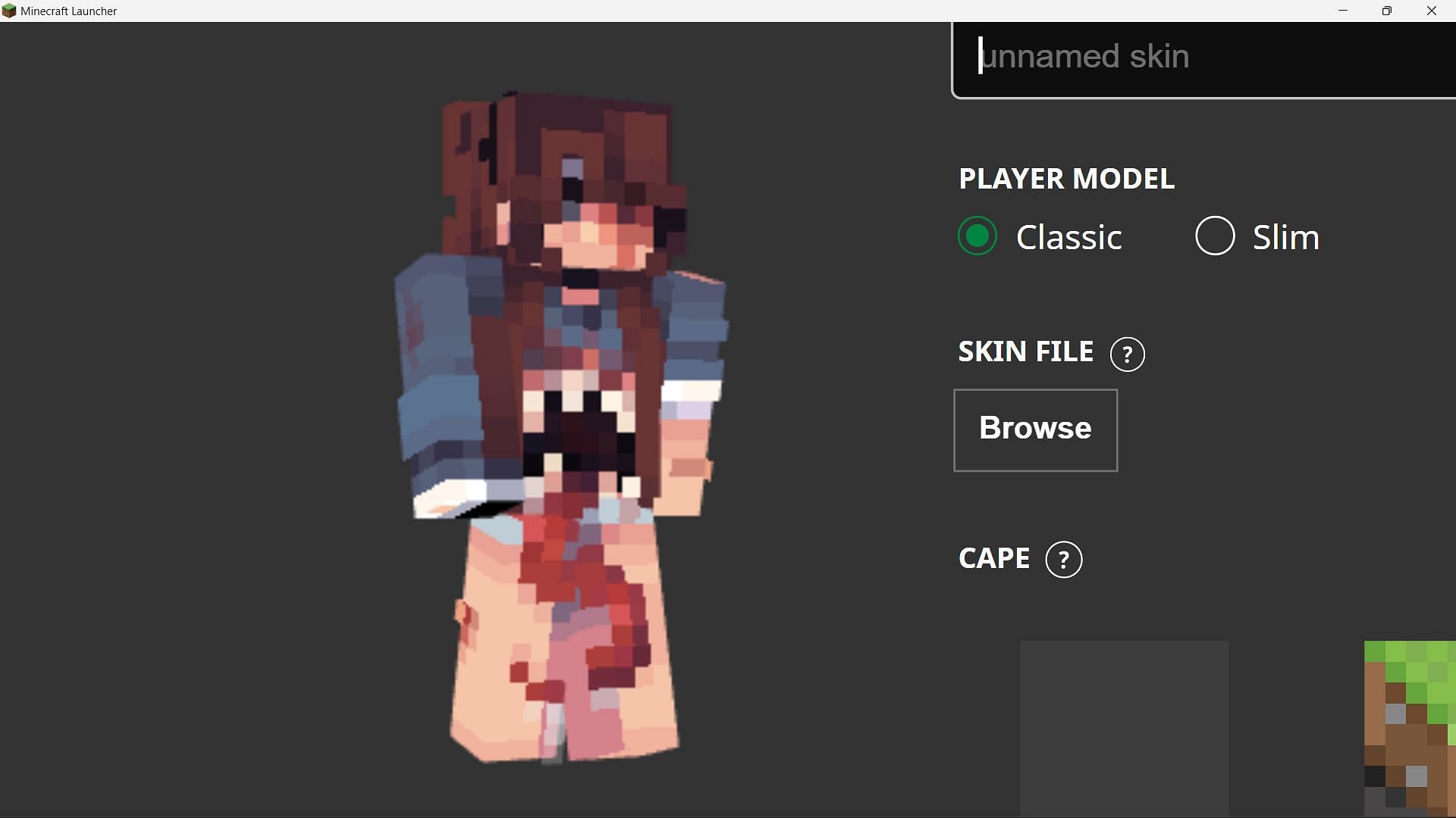 Roblox character Minecraft Skins