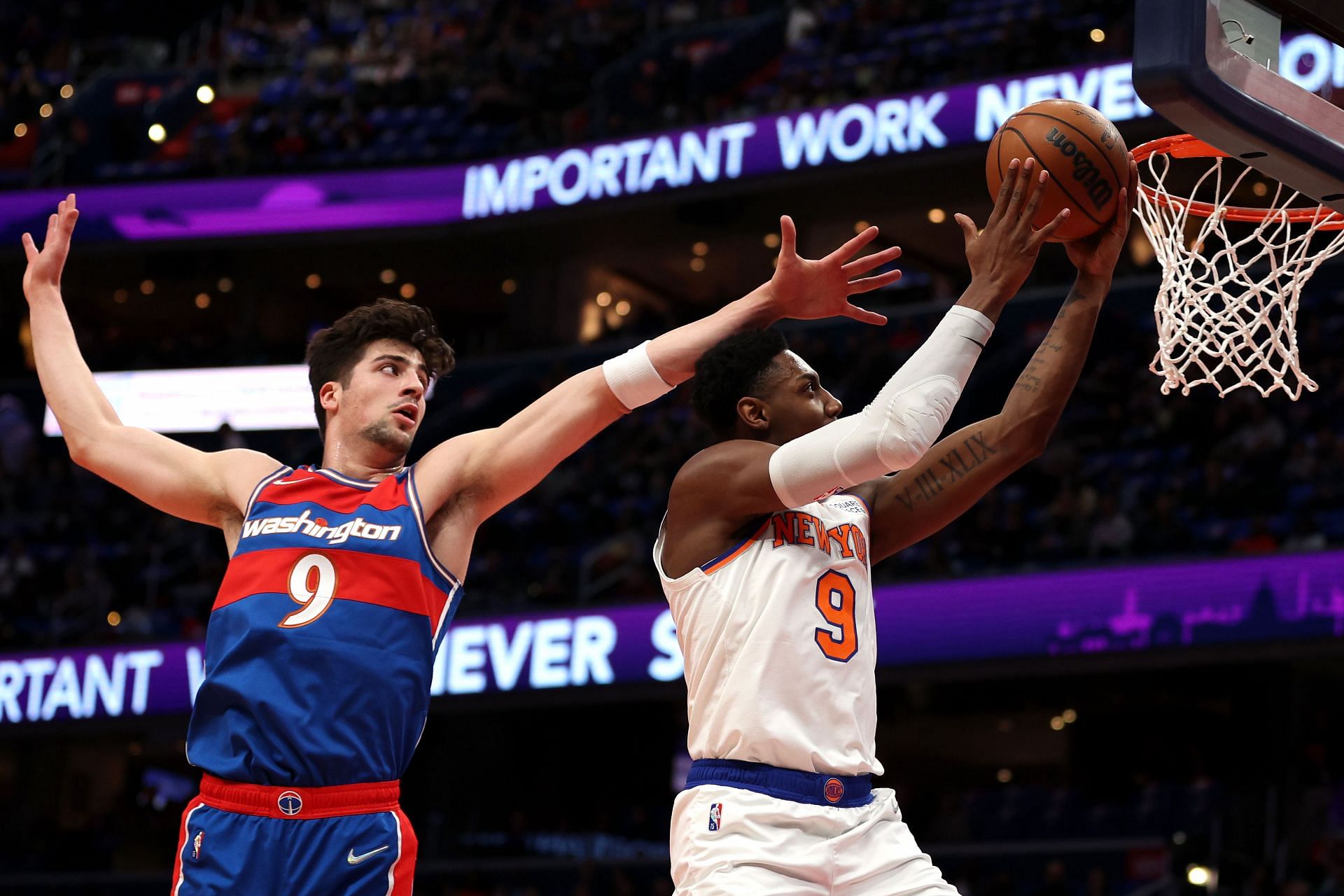 RJ Barrett finished at the rim