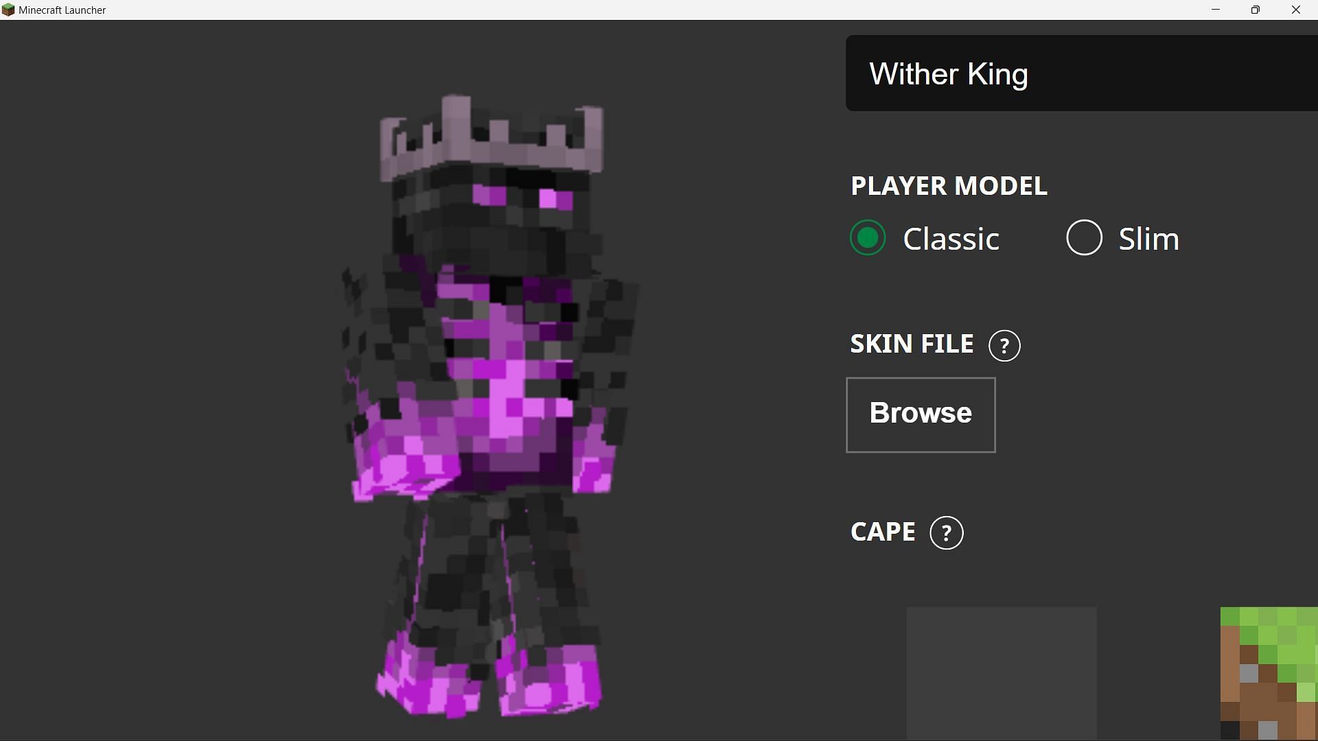 The Wither King skin has a unique look and fits well in the game (Image via Sportskeeda)