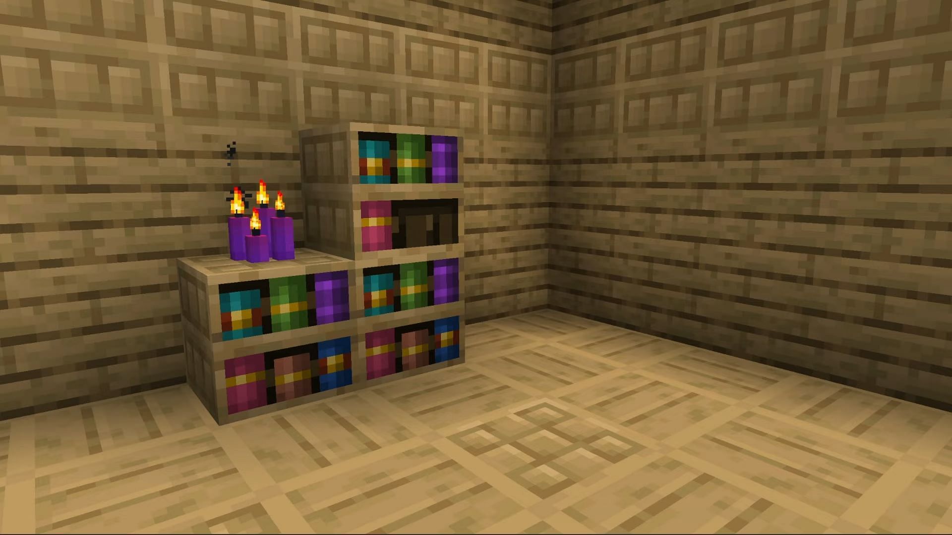 Chiseled bookshelves are the subject of a new advancement (Image via Mojang)