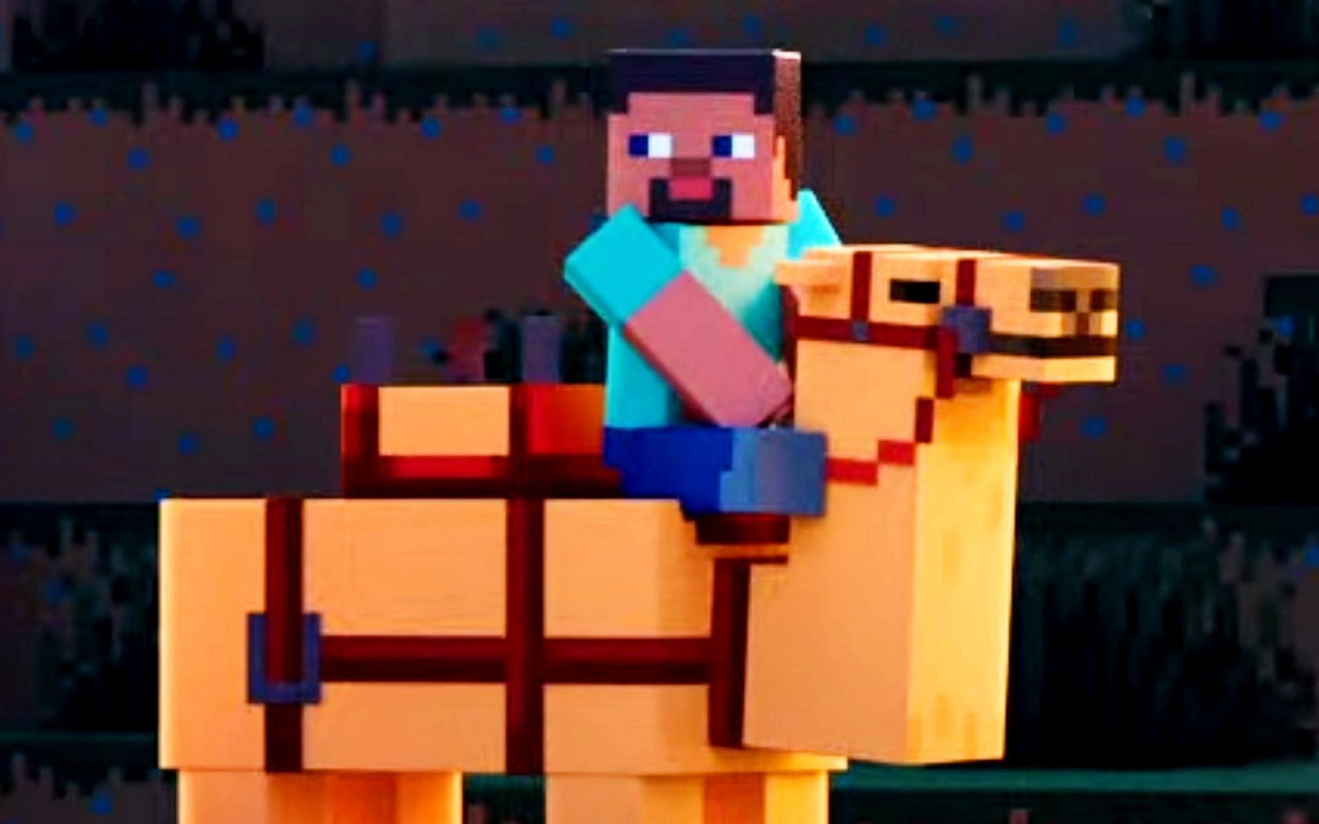 A player riding a camel in Minecraft (Image via Mojang)